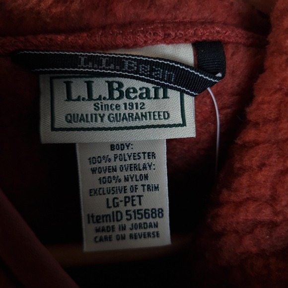 LL Bean Polartec Thermal Fleece Jacket Womens L Petite Rust Orange Zip Gorpcore - Picture 16 of 16